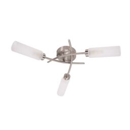 ValueLights Maya 3 Way Curved Cross Over Flush Ceiling Light in Silver - thumbnail 2