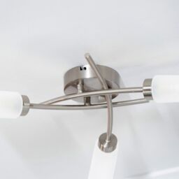 ValueLights Maya 3 Way Curved Cross Over Flush Ceiling Light in Silver - thumbnail 3