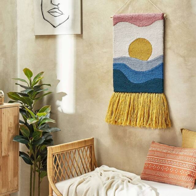 Wyld and Coco Handwoven Multicolour Wall Hanging 46 x 108 cm Tassels - image 1
