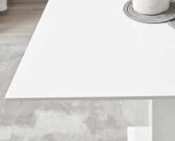 FurnitureboxUK Imperia 120cm 4-Seater Modern High Gloss Pillared Dining Table in White - thumbnail 4