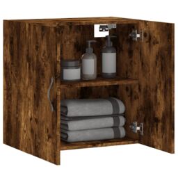 Berkfield Home Wall Cabinet Smoked Oak 60x31x60 cm Engineered Wood in Brown - Size: 60 x 31 x 60 cm - thumbnail 4
