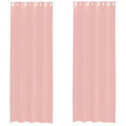 Berkfield Home Voile Curtains with Grommets 2 pcs Pink 140x260 cm - thumbnail 1