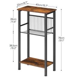 FLAVORA 40×22×79cm Brown Narrow Console Entryway Table - Size: 0.6m2 - thumbnail 2