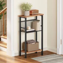 FLAVORA 40×22×79cm Brown Narrow Console Entryway Table - Size: 0.6m2 - thumbnail 3