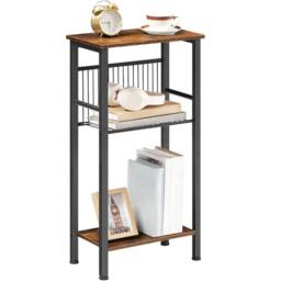 FLAVORA 40×22×79cm Brown Narrow Console Entryway Table - Size: 0.6m2 - thumbnail 4