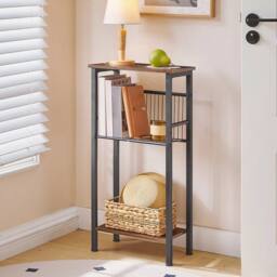 FLAVORA 40×22×79cm Brown Narrow Console Entryway Table - Size: 0.6m2 - thumbnail 5