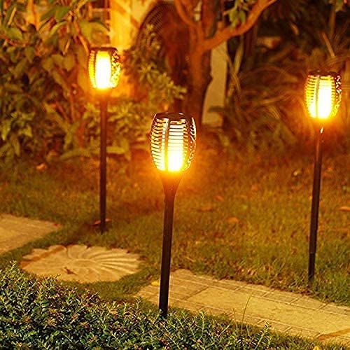 Marco Paul Pack of 2 Solar Lights Flickering Flame Lights 50cm in Black - image 1