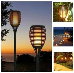 Marco Paul Pack of 2 Solar Lights Flickering Flame Lights 50cm in Black - thumbnail 5
