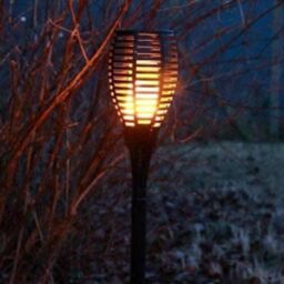Marco Paul Pack of 2 Solar Lights Flickering Flame Lights 50cm in Black - thumbnail 3