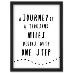 Artery8 A Journey Of A Thousand Miles Begins w/ One Step Inspirational Positive Motivational Gym Workout Living Room Aesthetic Artwork Framed Wall - thumbnail 1