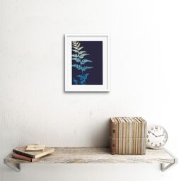 "Artery8 Wall Art Print Bright Fern Art Framed 9x7 inch in White - Size: W7"" x H9""" - thumbnail 2