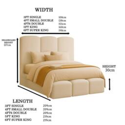 Desire Deco Rivas Modern Upholstered Bed Frame - Double, King, Super King in Black - Size: Single - thumbnail 3