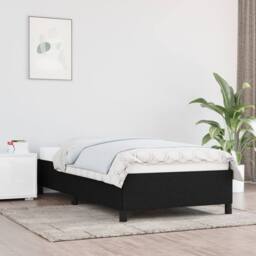 Berkfield Home Bed Frame Black 90x190 cm Single Fabric - thumbnail 2