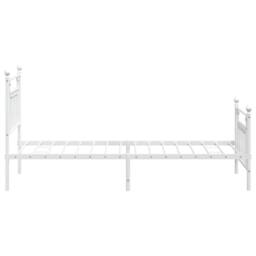 Berkfield Home Metal Bed Frame with Headboard & Footboard White 90x190 cm Single - thumbnail 7