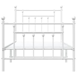 Berkfield Home Metal Bed Frame with Headboard & Footboard White 90x190 cm Single - thumbnail 6