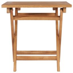 Berkfield Home Folding Garden Table 45x45x45 cm Solid Teak Wood in Brown - Size: 45 x 45 x 45 cm - thumbnail 3