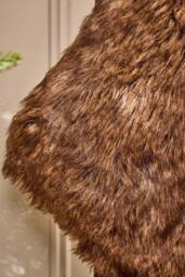 Dibor Set of 4 Traditional Beresford Dark Brown Faux Fur Christmas Stocking in Grey - Size: 4 Pack - thumbnail 3