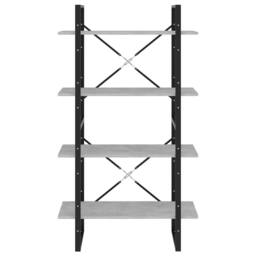 Berkfield Home 4-Tier Book Cabinet Concrete Grey 80x30x140 cm Engineered Wood - Size: 80 x 30 x 140 cm - thumbnail 5