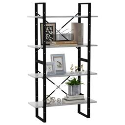 Berkfield Home 4-Tier Book Cabinet Concrete Grey 80x30x140 cm Engineered Wood - Size: 80 x 30 x 140 cm - thumbnail 4