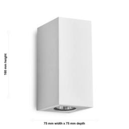 First Choice Lighting Set of 2 Kube - White Plaster GU10 Wall Lights - thumbnail 6