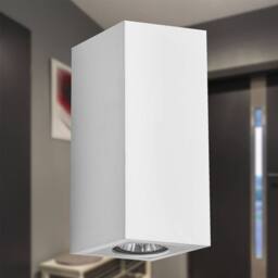 First Choice Lighting Set of 2 Kube - White Plaster GU10 Wall Lights - thumbnail 4