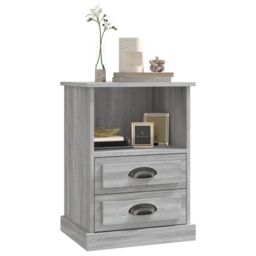 Berkfield Home Bedside Cabinet Grey Sonoma 43x36x60 cm - Size: 43 x 36 x 60 cm - thumbnail 4