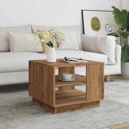 Berkfield Home Coffee Table Artisan Oak 55x55x42 cm Engineered Wood in Brown - Size: 55 x 55 x 42 cm - thumbnail 3