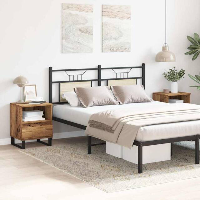 Berkfield Home Modern Bedside Cabinets 2 pcs Old Wood 40x35x50 cm Engineered Wood in Brown - Size: 40 x 35 x 50 cm - image 1