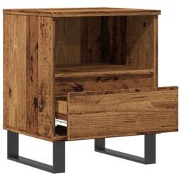 Berkfield Home Modern Bedside Cabinets 2 pcs Old Wood 40x35x50 cm Engineered Wood in Brown - Size: 40 x 35 x 50 cm - thumbnail 6
