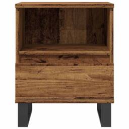 Berkfield Home Modern Bedside Cabinets 2 pcs Old Wood 40x35x50 cm Engineered Wood in Brown - Size: 40 x 35 x 50 cm - thumbnail 5