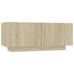 Berkfield Home TV Cabinet Sonoma Oak 100x35x40 cm Engineered Wood in Brown - Size: 100 x 35 x 40 cm - thumbnail 2