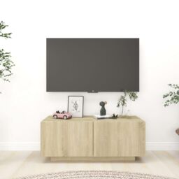 Berkfield Home TV Cabinet Sonoma Oak 100x35x40 cm Engineered Wood in Brown - Size: 100 x 35 x 40 cm - thumbnail 1