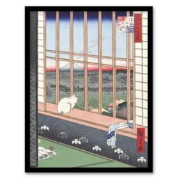 Artery8 Hiroshige Framed Wall Art Revelers Return From Torinomachi Festival - Size: A4 - thumbnail 1