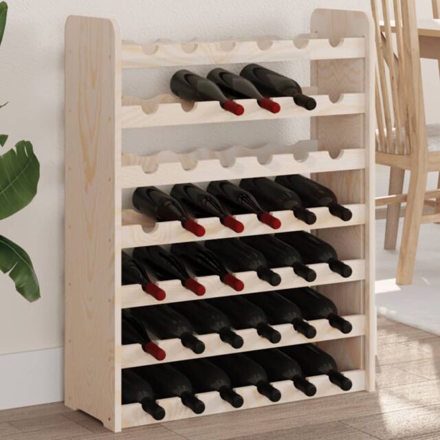 Berkfield Home Wine Rack 67.5x25x87 cm Solid Wood Pine in Brown - image 1