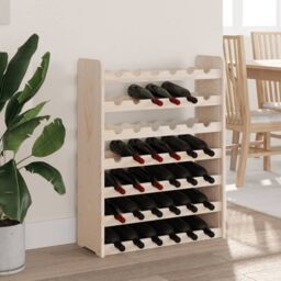Berkfield Home Wine Rack 67.5x25x87 cm Solid Wood Pine in Brown - thumbnail 3