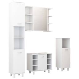 Berkfield Home 4 Piece Bathroom Furniture Set White Engineered Wood - thumbnail 2