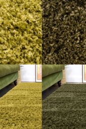 Kukoon Green Soft Fluffy Shaagy Living Room Cosy Fireside Area Rugs in Dark Green - Size: 60 cm x 240 cm - thumbnail 1