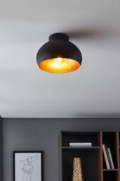 Eglo Mogano 2, Domed Gold Semi-Flush Ceiling Light in Metallic Gold - thumbnail 2