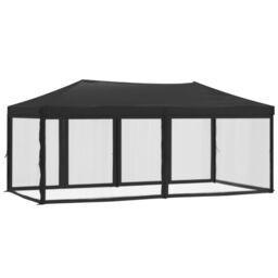 Berkfield Home Folding Party Tent with Sidewalls Anthracite 3x6 m in Black - thumbnail 5