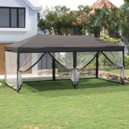 Berkfield Home Folding Party Tent with Sidewalls Anthracite 3x6 m in Black - thumbnail 1
