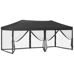 Berkfield Home Folding Party Tent with Sidewalls Anthracite 3x6 m in Black - thumbnail 6