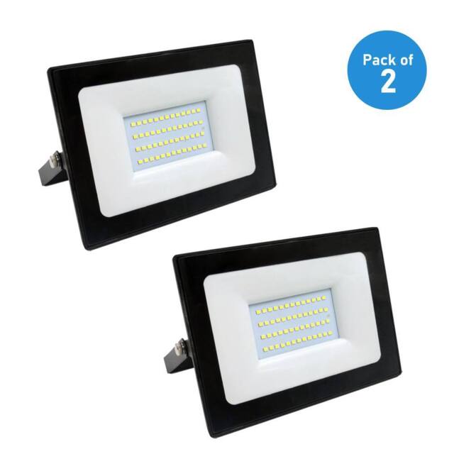 ENER-J LED SMD Non PIR Floodlight IP65 30W 2400Lm, 6000K (Pack of 2) in White - image 1