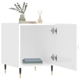 Berkfield Home Bedside Cabinets 2 pcs High Gloss White 40x40x50 cm Engineered Wood - Size: 40 x 40 x 50 cm - thumbnail 3