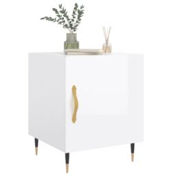 Berkfield Home Bedside Cabinets 2 pcs High Gloss White 40x40x50 cm Engineered Wood - Size: 40 x 40 x 50 cm - thumbnail 4
