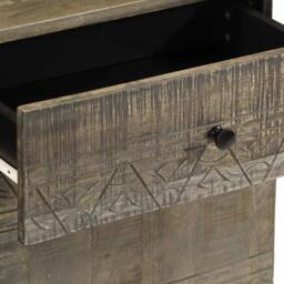 Berkfield Home Bedside Cabinet Light Grey 50x33x60 cm Solid Wood Mango - Size: 50 x 33 x 60 cm - thumbnail 7