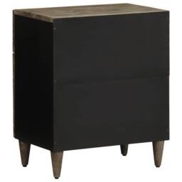Berkfield Home Bedside Cabinet Light Grey 50x33x60 cm Solid Wood Mango - Size: 50 x 33 x 60 cm - thumbnail 5