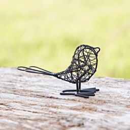 Paper High Set of Three Mini Wire Bird Ornaments in Black - thumbnail 3