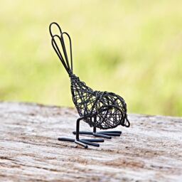 Paper High Set of Three Mini Wire Bird Ornaments in Black - thumbnail 2