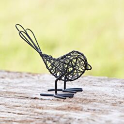 Paper High Set of Three Mini Wire Bird Ornaments in Black - thumbnail 4