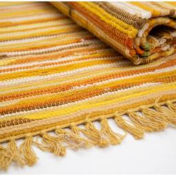 KDMD Sunrise Oranges Large Rag Rug 150x90cm - Premium Vibrant Floor Decor in Orange - Size: Medium - thumbnail 4